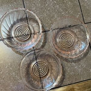 Pink Swirl Jeanette Glass Berry Bowls